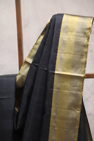 Black Soft Silk Saree - SRBSSS290