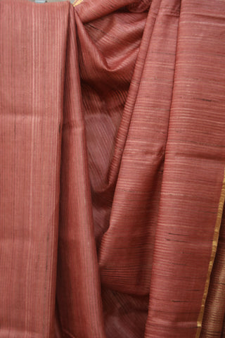 Peach Tussar Silk Saree - SRPTSS992