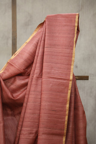 Peach Tussar Silk Saree - SRPTSS992