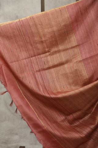 Peach Tussar Silk Saree - SRPTSS992