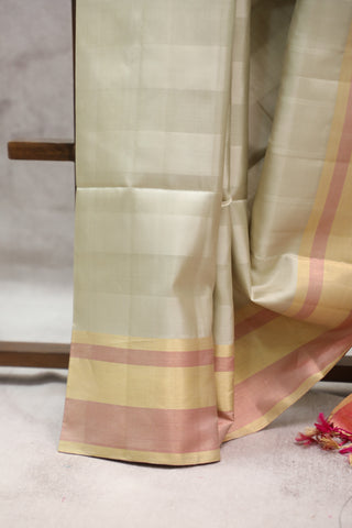 Beige Soft Silk Saree - SRBSSS286