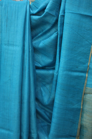 Blue Tussar Silk Saree - SRBTSS940