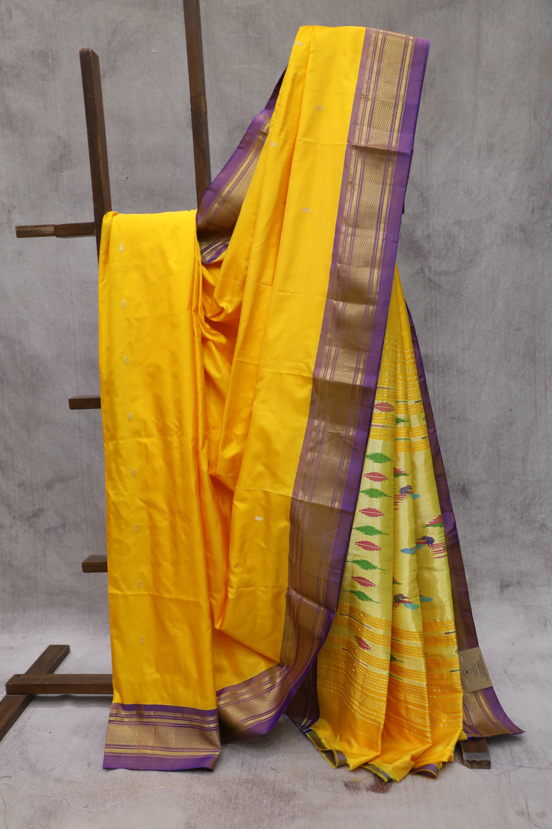 Yellow Silk Paithani Saree - SRYSPS464
