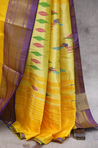 Yellow Silk Paithani Saree - SRYSPS464