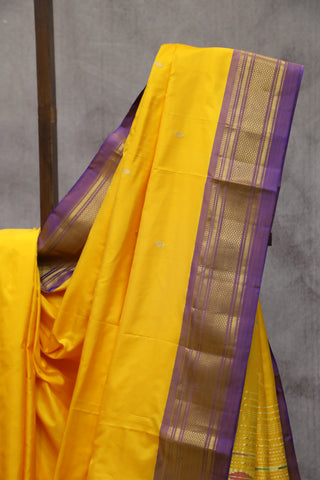 Yellow Silk Paithani Saree - SRYSPS464