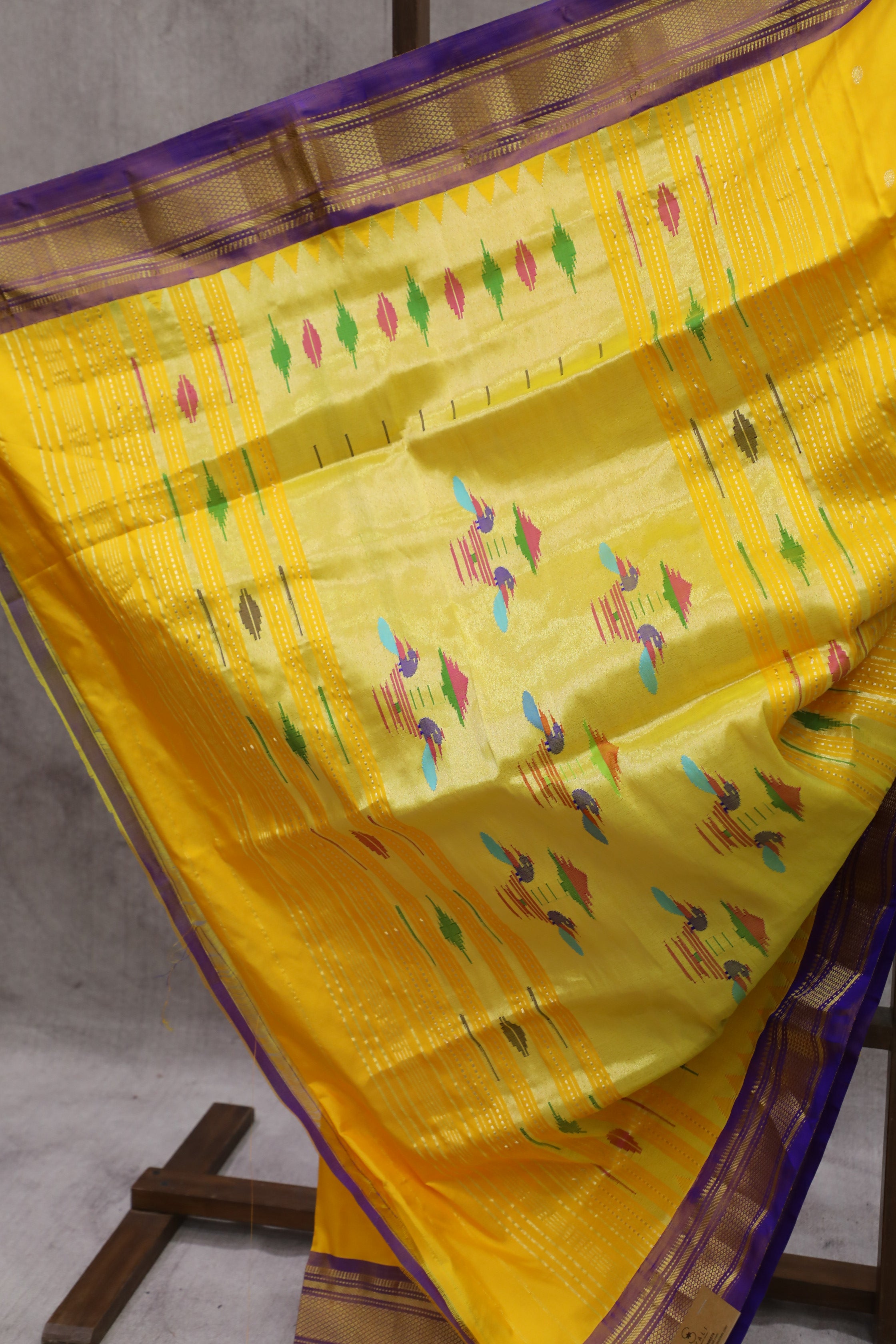 Yellow Silk Paithani Saree - SRYSPS464