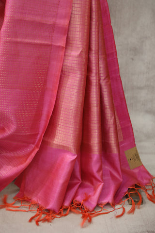 Pink Tussar Silk Saree - SRPTSS903