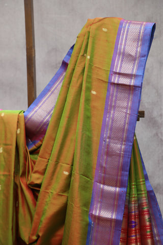 Green Silk Paithani Saree - SRGSPS448