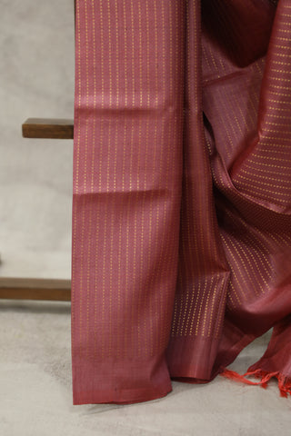 Dark Pink Tussar Silk Saree - SRDPTSS902