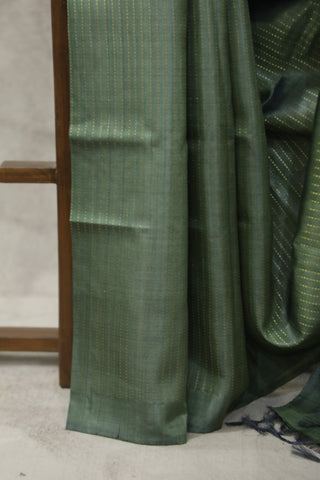 Green Tussar Silk Saree - SRGTSS896