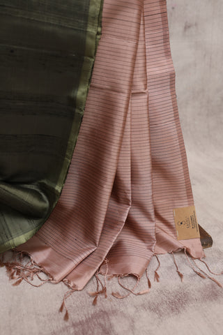 Grey Soft Silk Saree With Light Beige Pallu - SRGSSS144