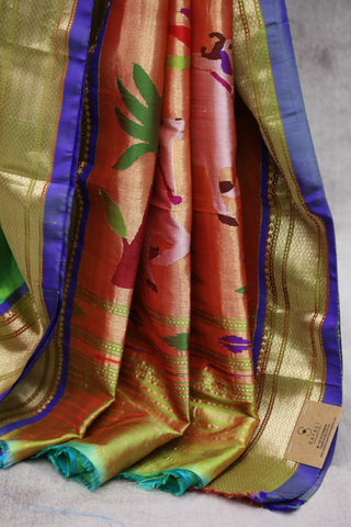 Green Silk Paithani Saree - SRGSPS397