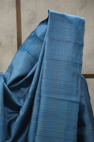 Blue Tussar Silk Saree - SRBTSS897