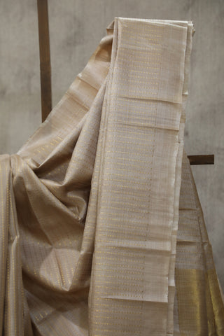 Cream Tussar Silk Saree - SRCTSS900