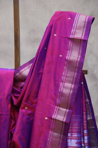 Magenta Silk Paithani Saree - SRMSPS444