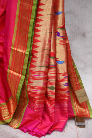 Pink Silk Paithani Saree - SRRSPS459