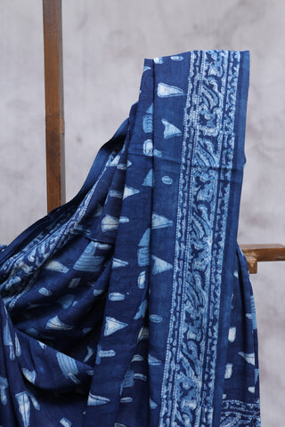 Indigo HBP Cotton Saree -SRICS1248