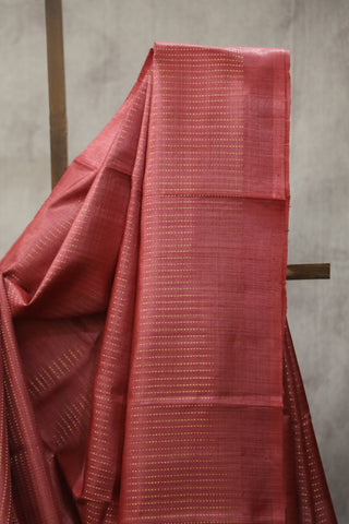 Dark Pink Tussar Silk Saree - SRDPTSS899