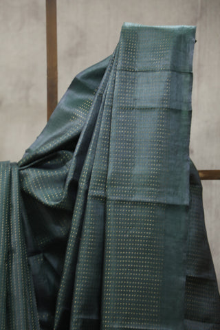 Teal Green Tussar Silk Saree - SRTGTSS957