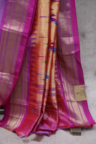 Two Tone Purple Silk Paithani Saree - SRTTPSPS437