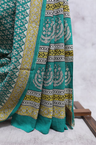 Green HBP Cotton Saree-SRGCS1046