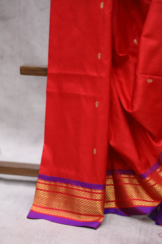 Red Silk Paithani Saree - SRRSPS458