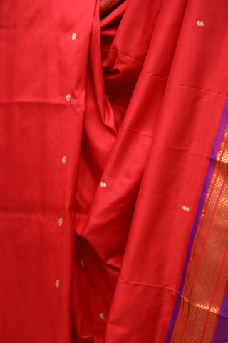 Red Silk Paithani Saree - SRRSPS458