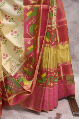 Cream Rajkot Patola Silk Saree - SRCRPSS228