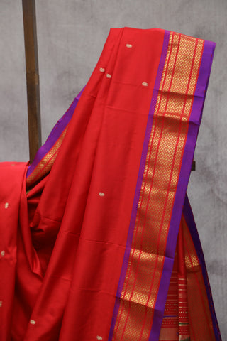 Red Silk Paithani Saree - SRRSPS458