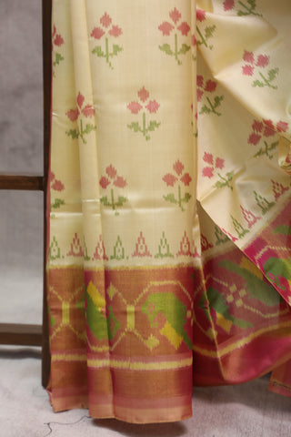 Cream Rajkot Patola Silk Saree - SRCRPSS228