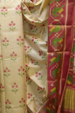 Cream Rajkot Patola Silk Saree - SRCRPSS228