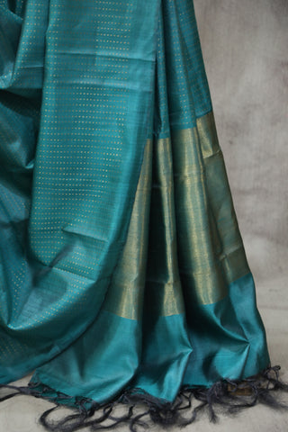 Peacock Green Tussar Silk Saree - SRPGTSS958