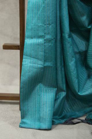 Peacock Green Tussar Silk Saree - SRPGTSS958