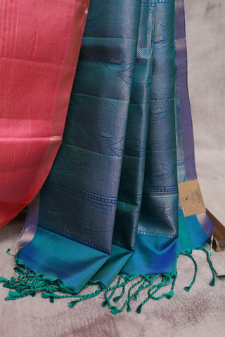 Baby Pink Soft Silk Saree With Ganga Ghat Weaving Design - SRBPSSS179