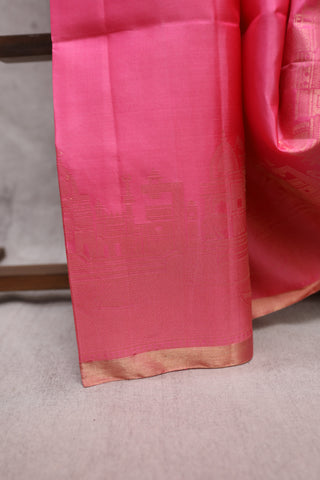 Baby Pink Soft Silk Saree With Ganga Ghat Weaving Design - SRBPSSS179