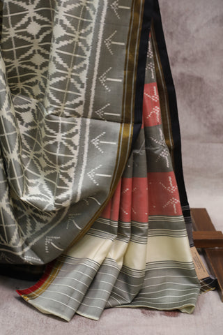 Grey Rajkot Patola Silk Saree - SRGRPSS223