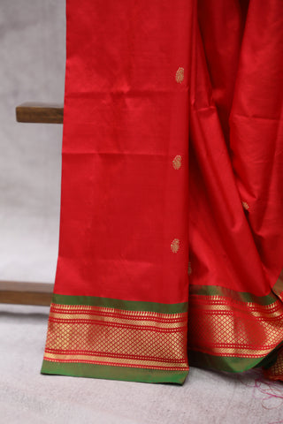 Red Silk Paithani Saree - SRRSPS463