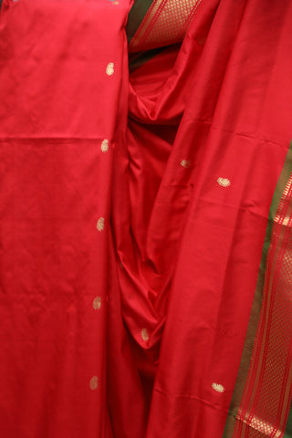 Red Silk Paithani Saree - SRRSPS463