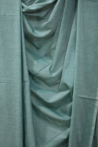 Teal Mulmul Cotton Saree-SRTMCS127