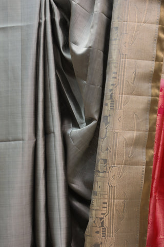 Grey Soft Silk Saree - SRGSSS275