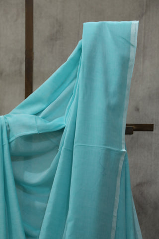 Aqua Mulmul Cotton Saree-SRAMCS128