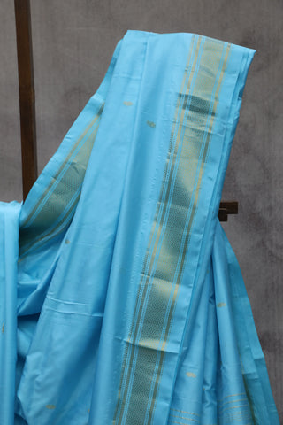 Sky  Blue Silk Paithani Saree - SRSBSPS451