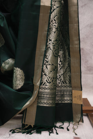 Dark Green Soft Silk Saree - SRDGSSS276