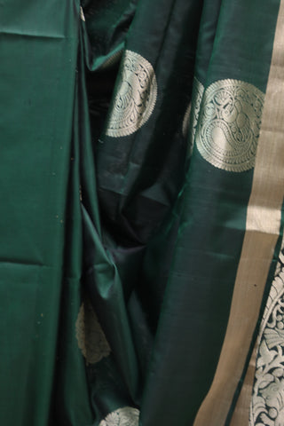 Dark Green Soft Silk Saree - SRDGSSS276