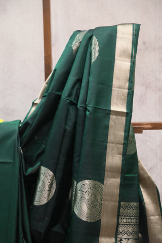 Dark Green Soft Silk Saree - SRDGSSS276