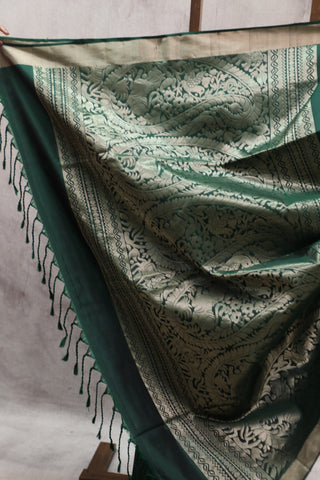 Dark Green Soft Silk Saree - SRDGSSS276