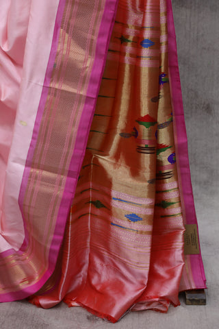 Pink Silk Paithani Saree - SRPSPS442