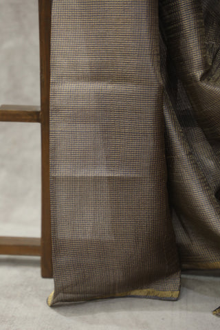 Grey Tussar Silk Saree - SRGTSS969