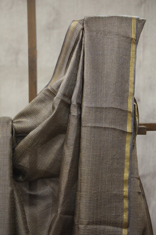 Grey Tussar Silk Saree - SRGTSS969