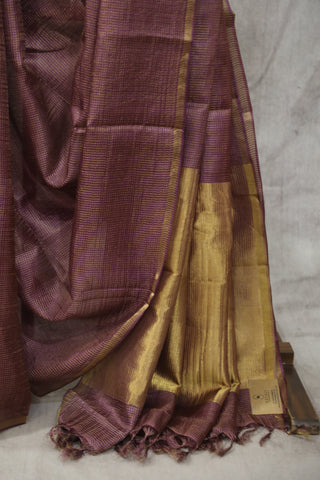 Purple Tussar Silk Saree - SRPTSS972